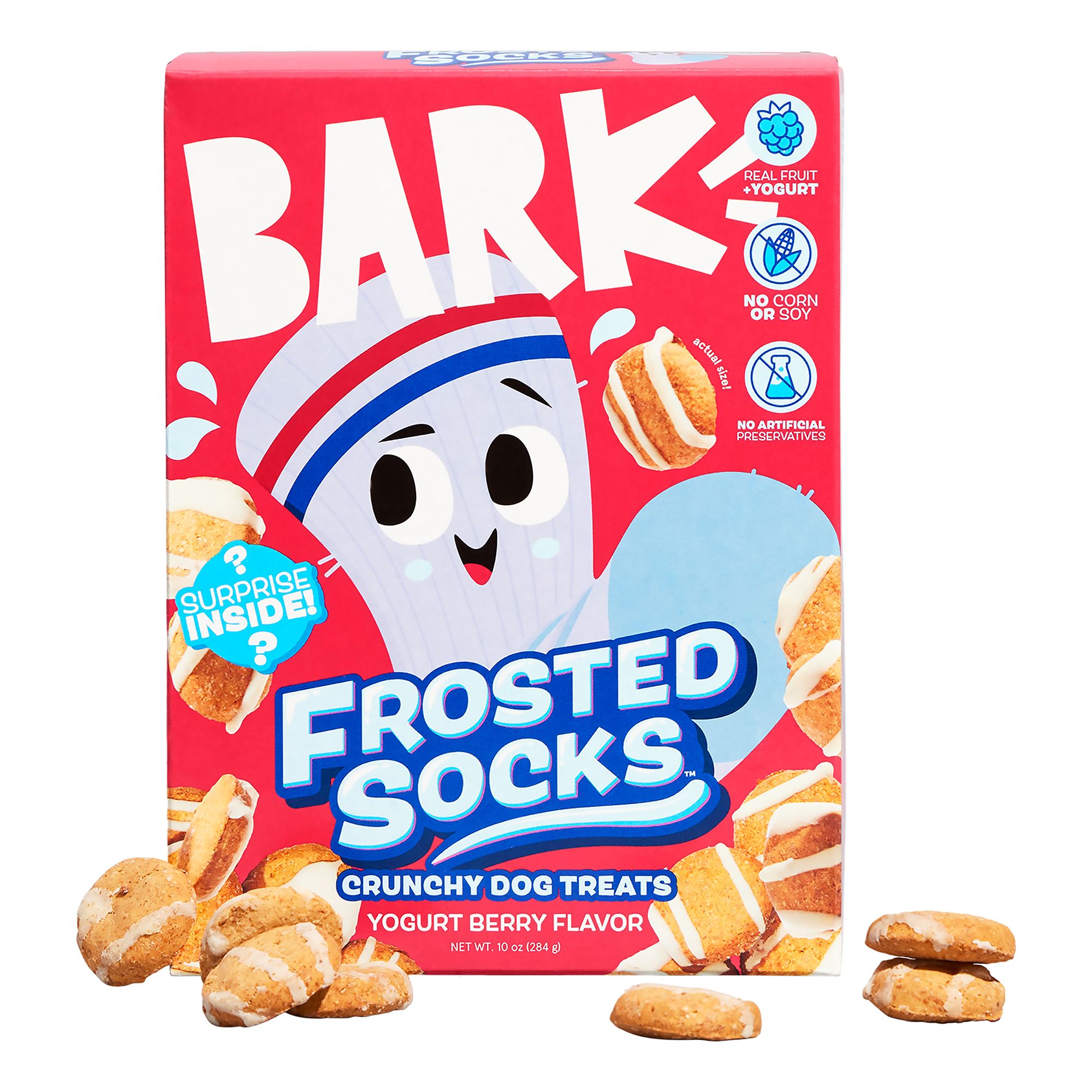 Bark Frosted Socks Yogurt Berry 12 OZ