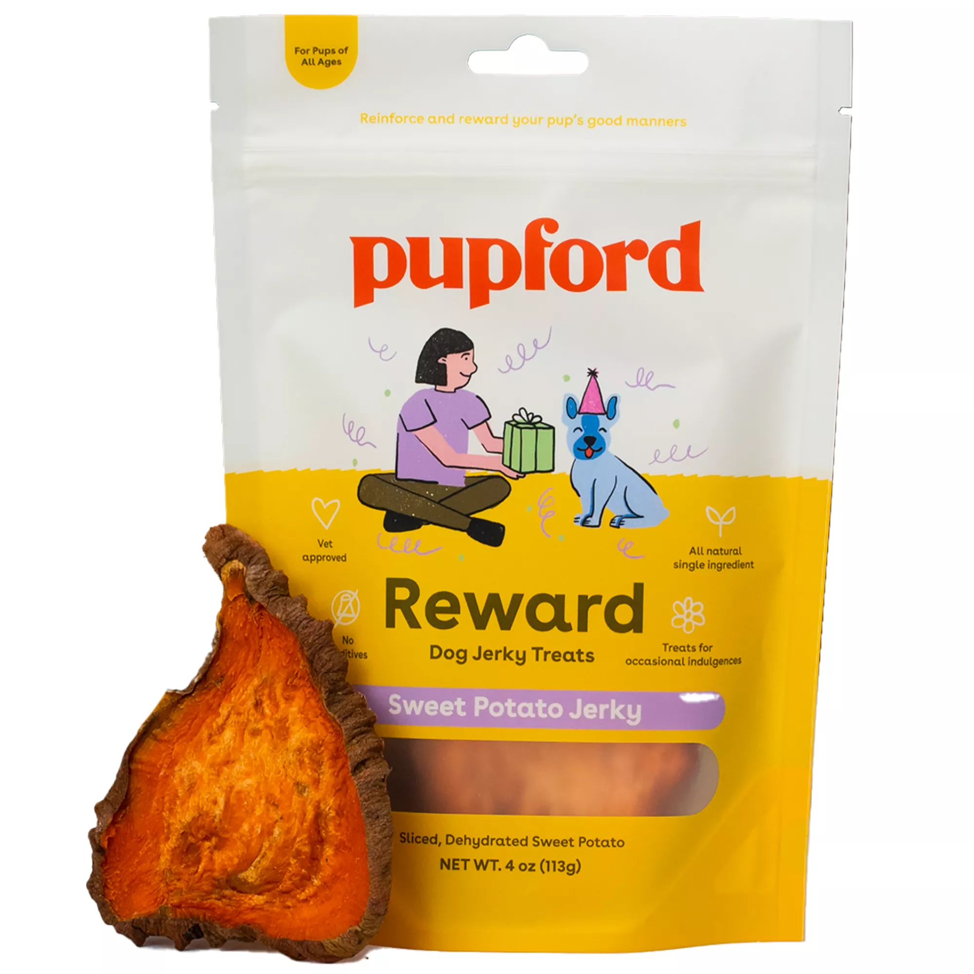 Pupford Sweet Potato Jerky Dog Treats 4 OZ