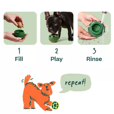 WOOF Pupsicle Treat Dispensing Dog Toy Green