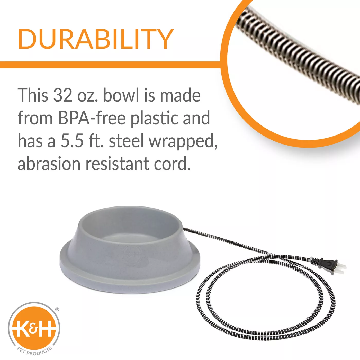 K H Pet Products Thermal Bowl Outdoor Heated Cat Dog Water Bowl