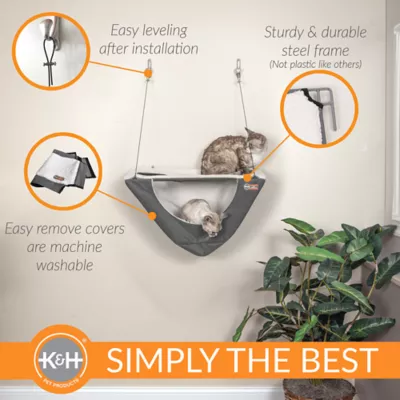 K H Pet Products Wall Mount Cat Shelf Cat Hammock