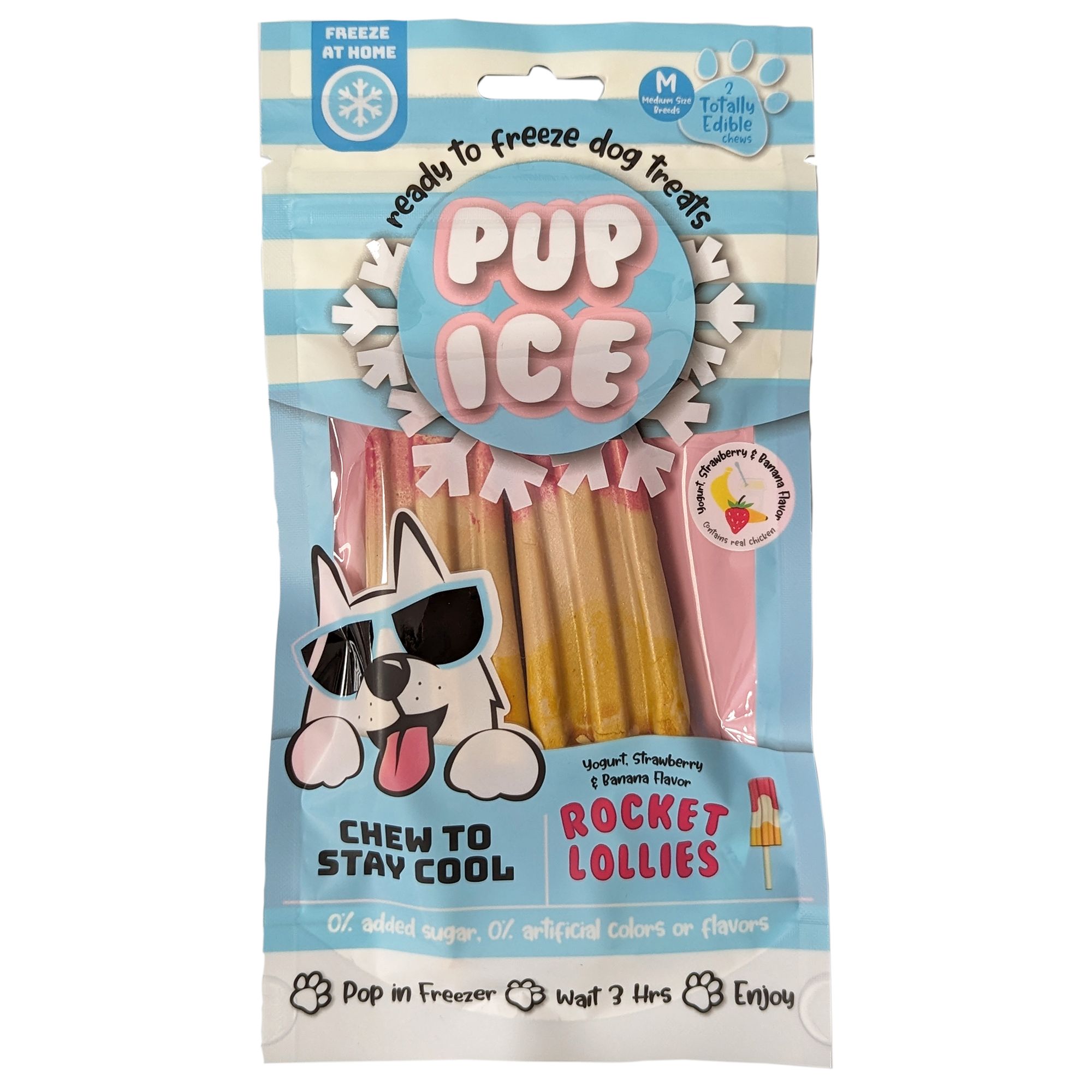 Pup Ice Rocket Lollies Strawberry Banana 2 Count 3 OZ | dog Bones ...