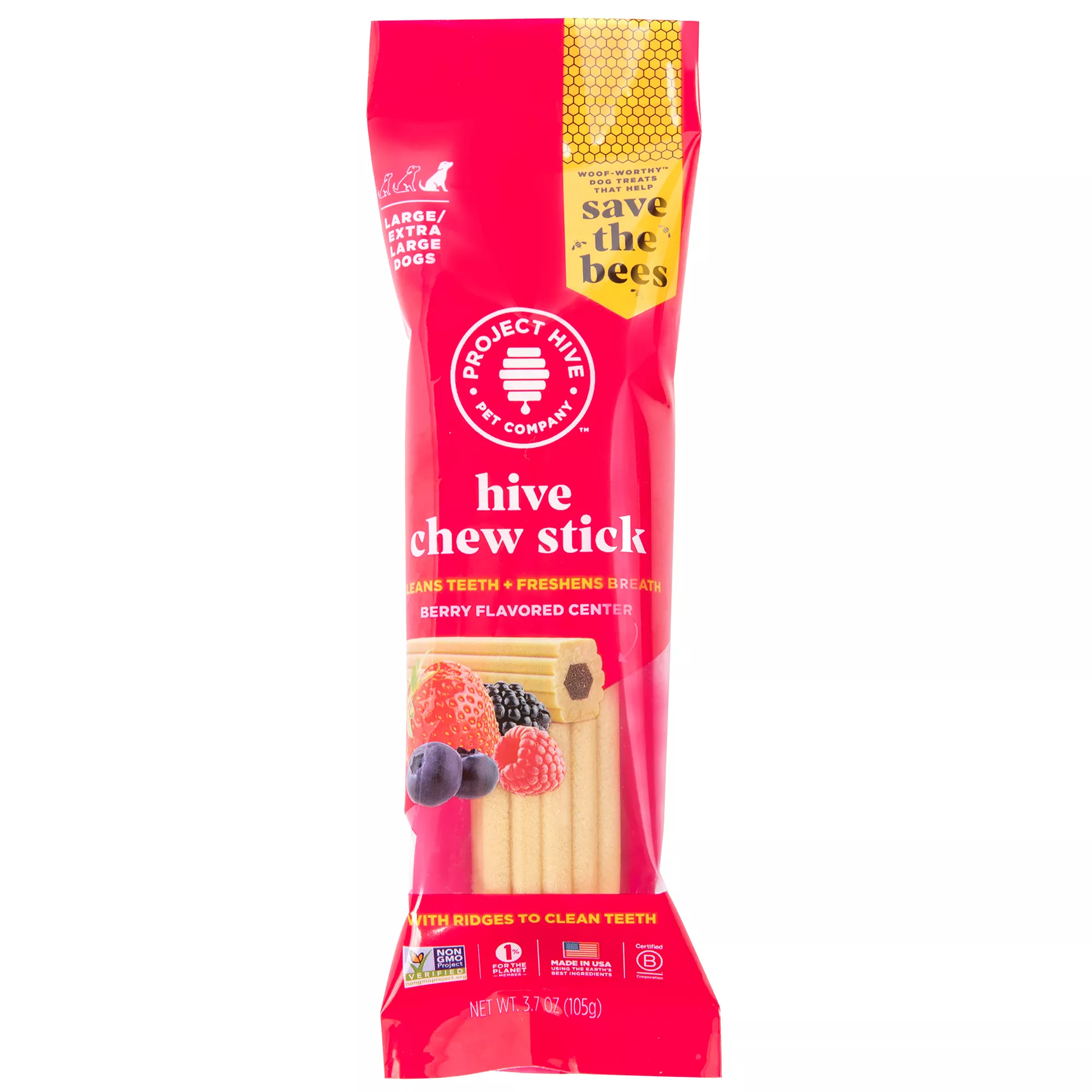Project Hive XL Berry Dental Chew Stick 3.7 OZ