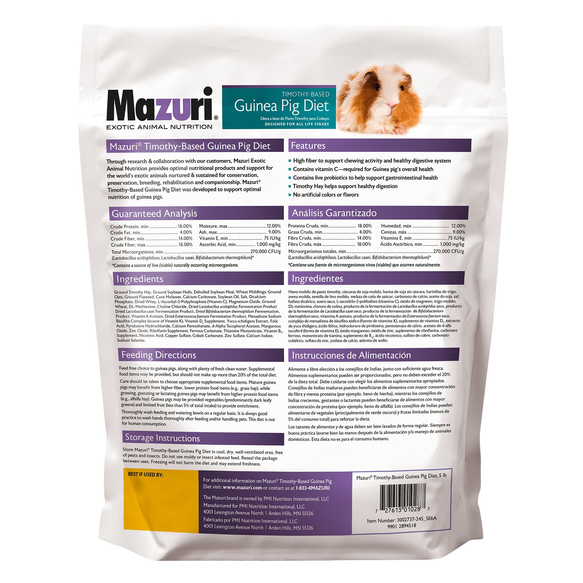 Mazuri Timothy Hay-Based Guinea Pig Diet - thumbnail 2