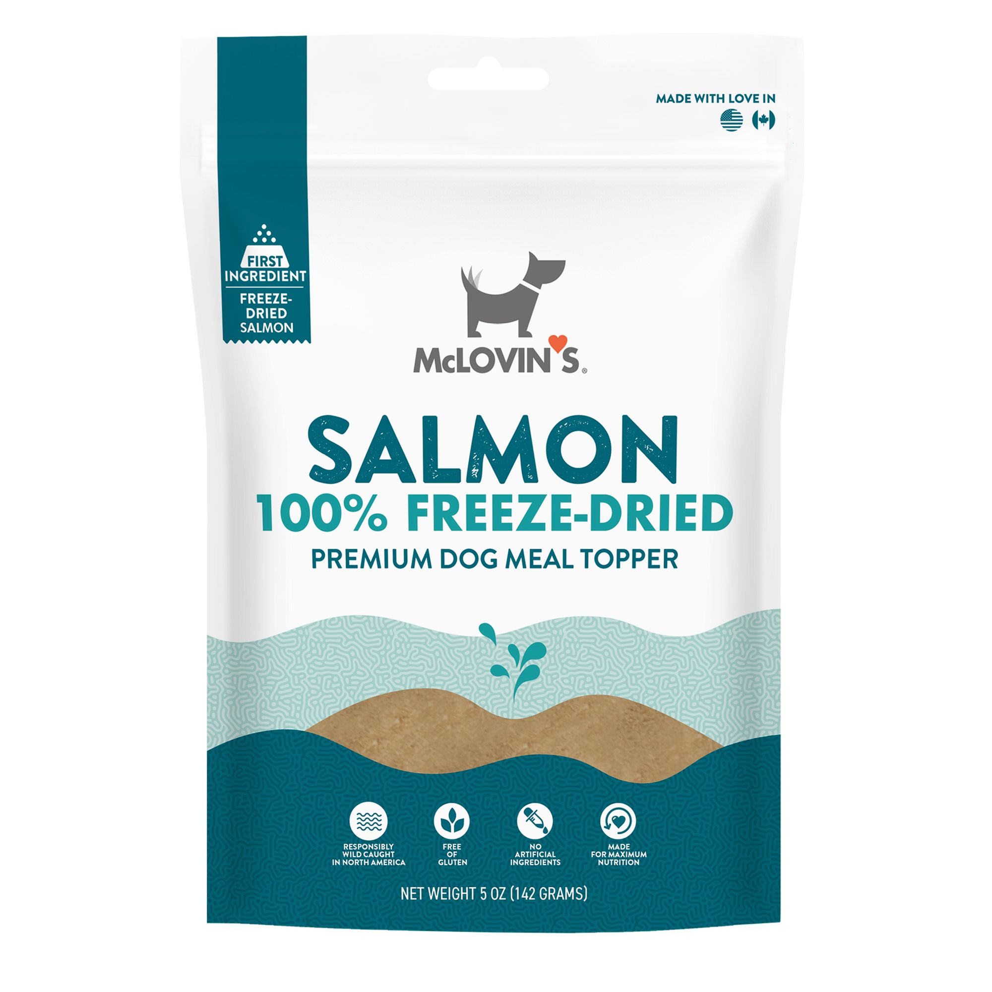 McLovin's Pet Premium Dog Meal Topper FreezeDried Raw, Salmon dog