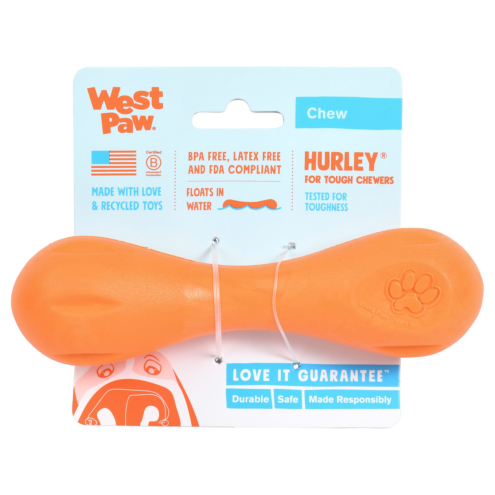 West Paw Zogoflex Hurley Tough Chew Dog Toy