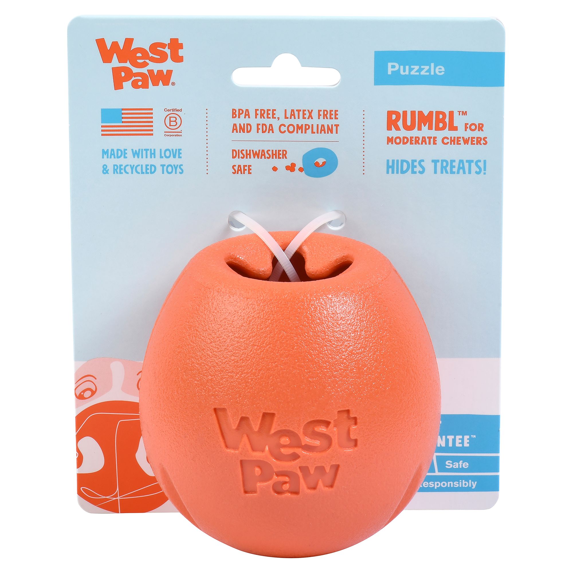 West Paw Rumbl Treat Dispensing Dog Toy dog Chew Toys PetSmart