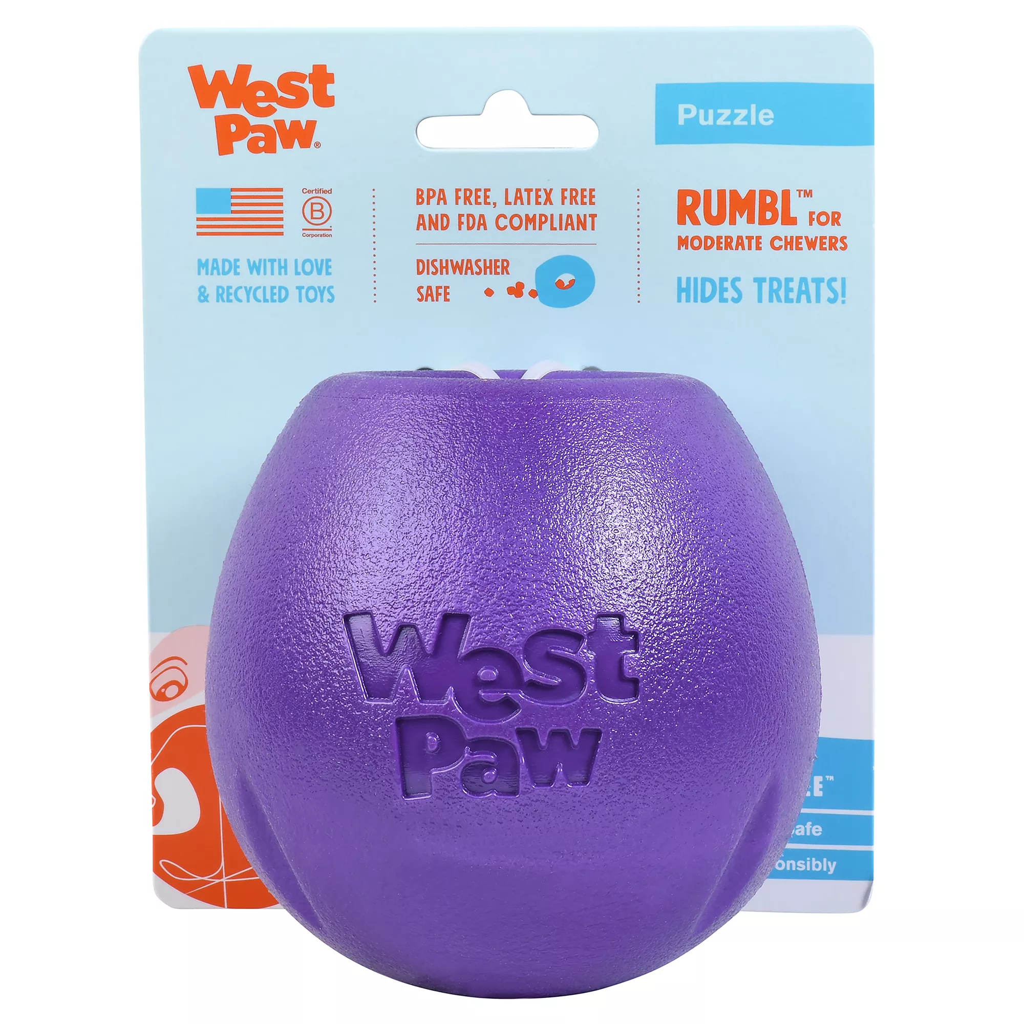 West Paw Rumbl Treat Dispensing Dog Toy