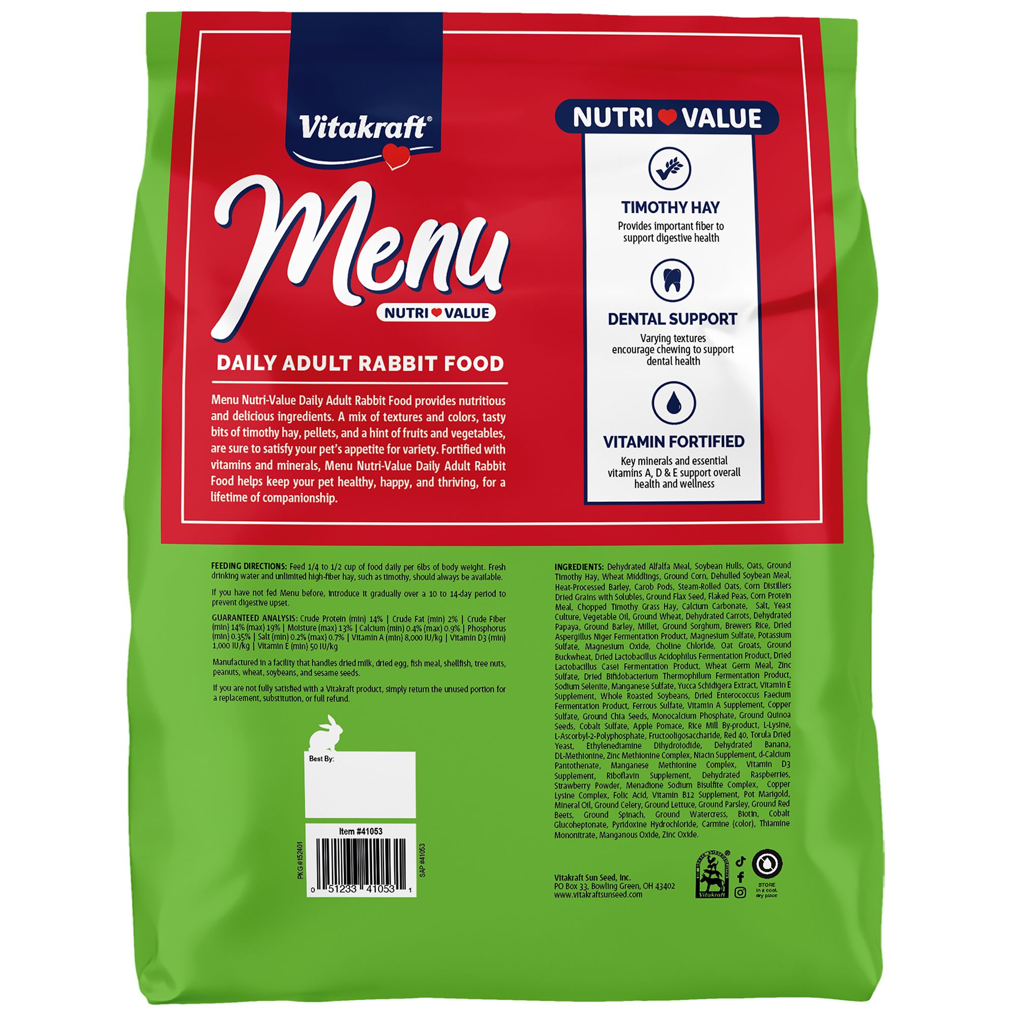 Vitakraft Menu Value Rabbit Food 4 LB - thumbnail 2