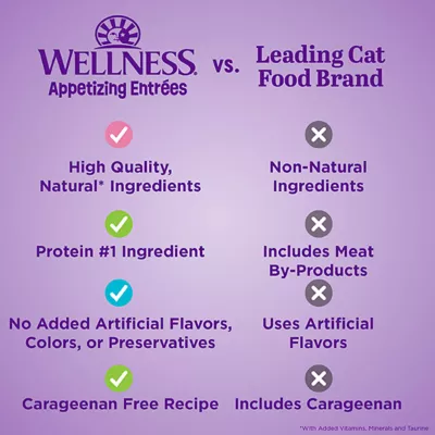 Product Wellness® Appetizing Entrees Adult Cat Wet Food - Grain Free, Shredded in Sauce, 1.4 Oz