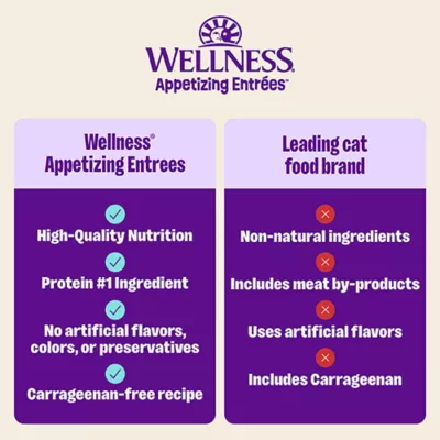 Wellness® Appetizing Entrees Adult Cat Wet Food - Grain Free, Flaked in Broth, 1.4 Oz - Image 4