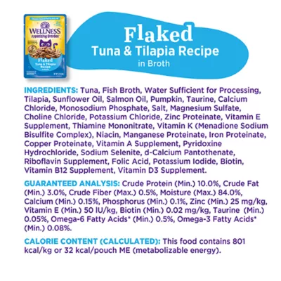 Wellness® Appetizing Entrees Adult Cat Wet Food - Grain Free, Flaked in Broth, 1.4 Oz - Image 6