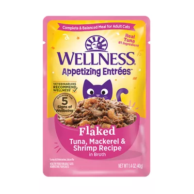 Product Wellness Appetizing Entrees Adult Cat Food - Flaked in Broth, 1.4 oz