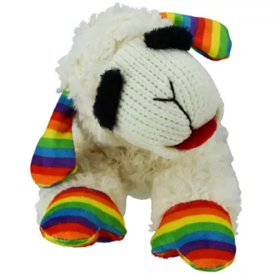 Product Multipet Lamb Chop Rainbow Pattern Squeaky Dog Toy