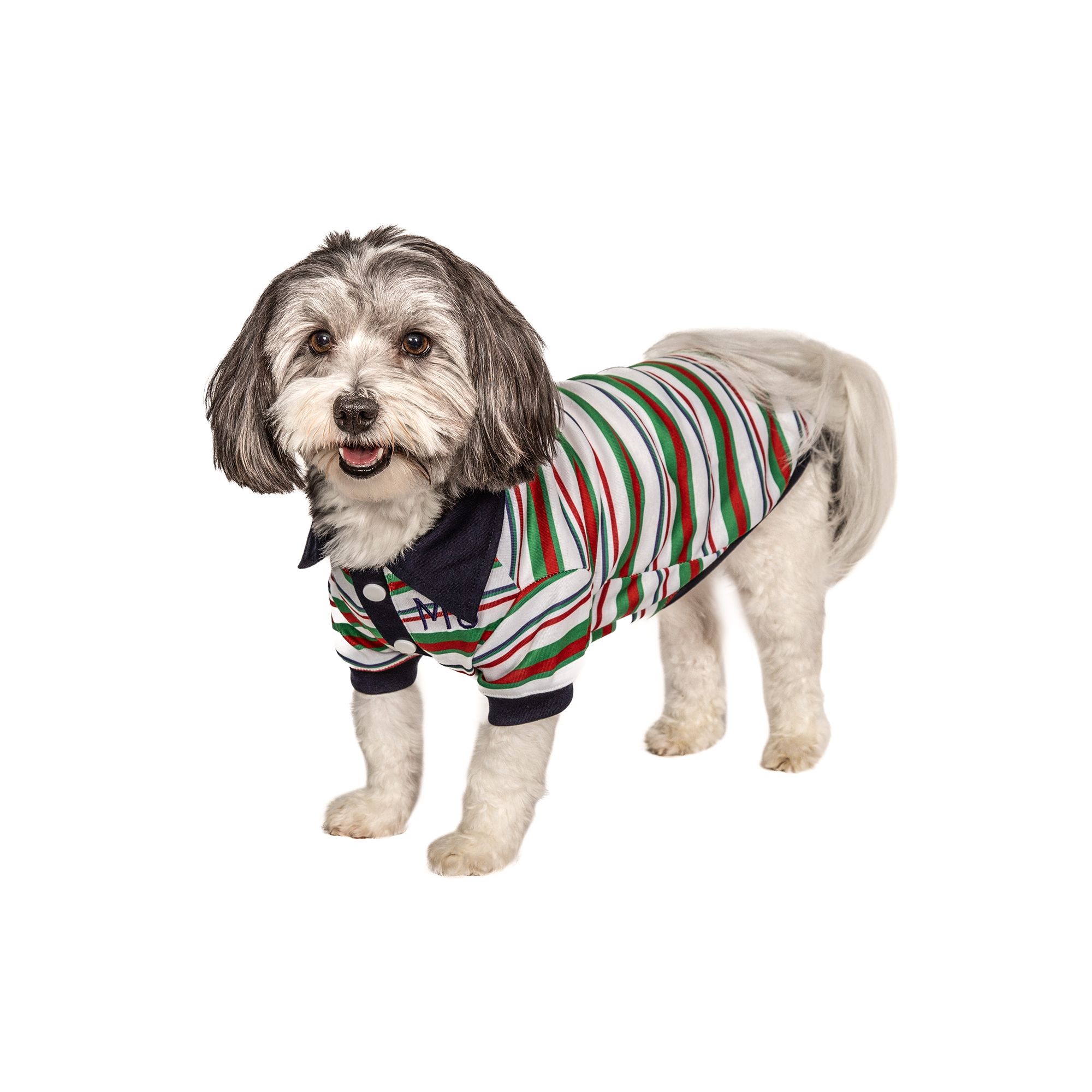 Max s Closet Designer Stripes Polo Red Green Dog Shirt PetSmart in Tustin CA The Market Place