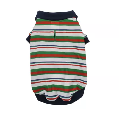Product Max's Closet Designer Stripes Polo Red Green Dog Shirt