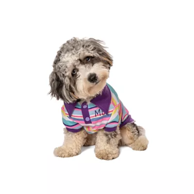 Max's Closet Designer Stripes Polo Pink Blue Dog Shirt - Image 3