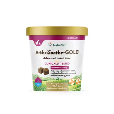 NaturVet Advanced Care ArthriSoothe GOLD Soft Chews Joint Supplement for Cats Dogs