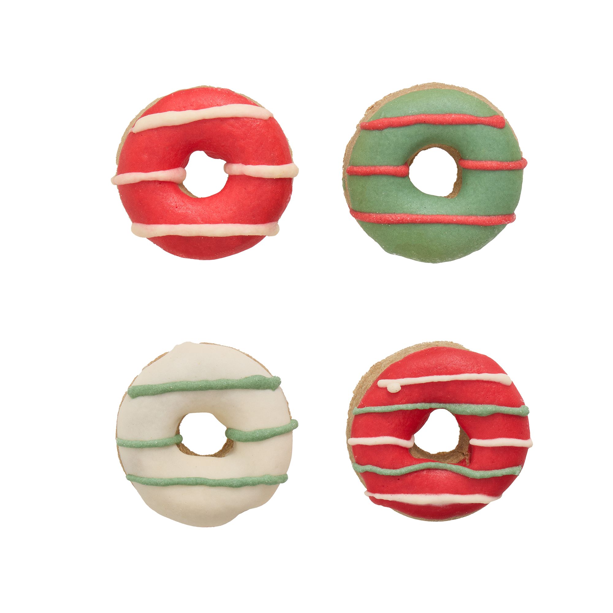 red and green donut treats