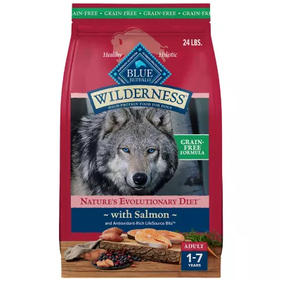 Blue Buffalo Wilderness Grain Free Adult Dog Dry Food High Protein Salmon