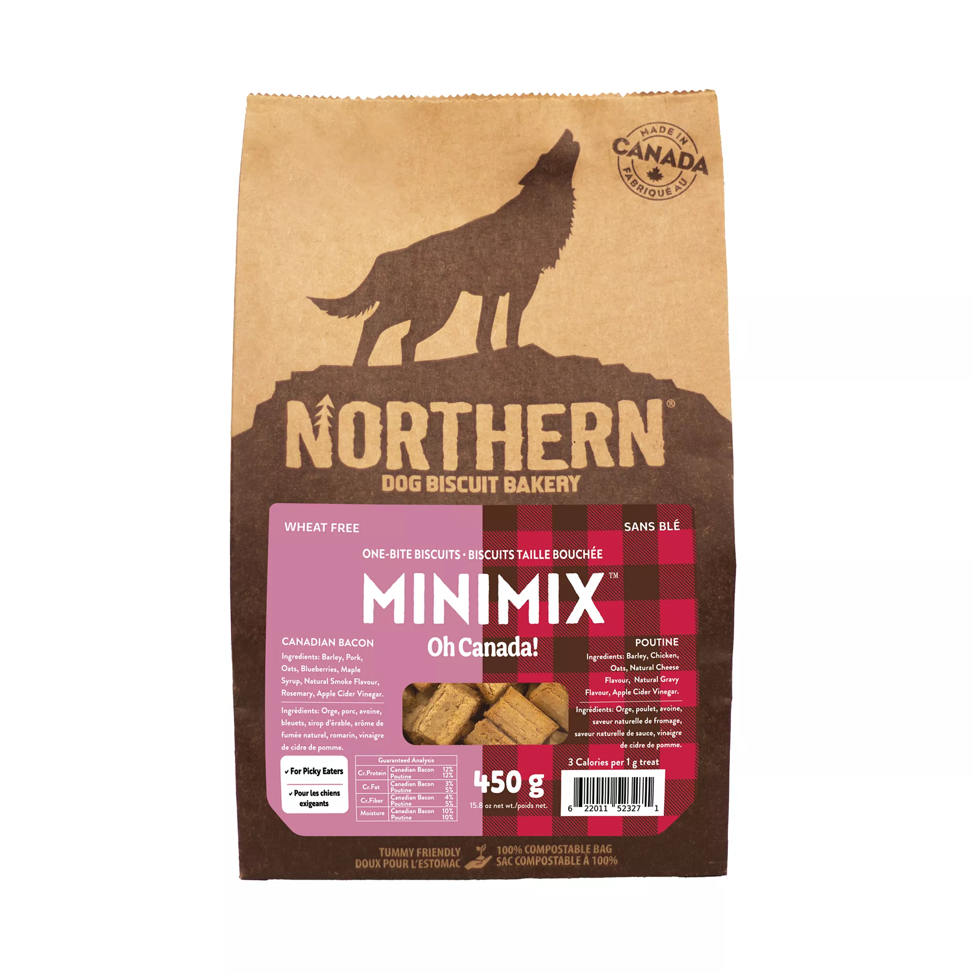 Northern Mini Mix 'Oh Canada!' Biscuits Dog Treat - Bacon & Poutine