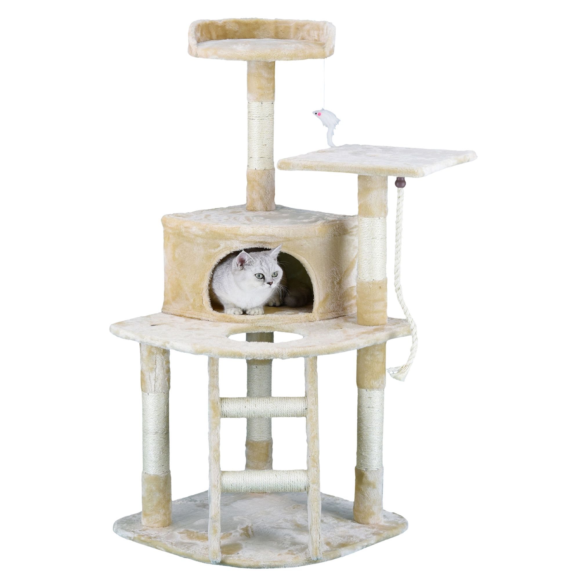 Go Pet Club 49 Economical Cat Tree Condo with Sisal Covered Posts