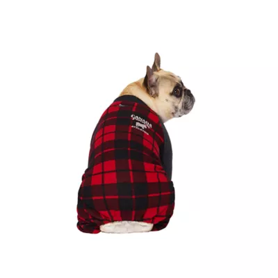 Product Canada Pooch Fleece Dog Onesie - Red Plaid