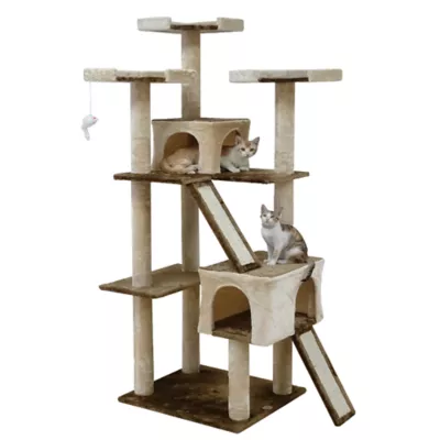 Product Go Pet Club 71" Kitten Cat Tree House with Sisal Scratching Board