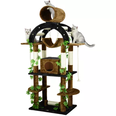 Go Pet Club 71 Forest Cat Tree House Furniture with Leaves