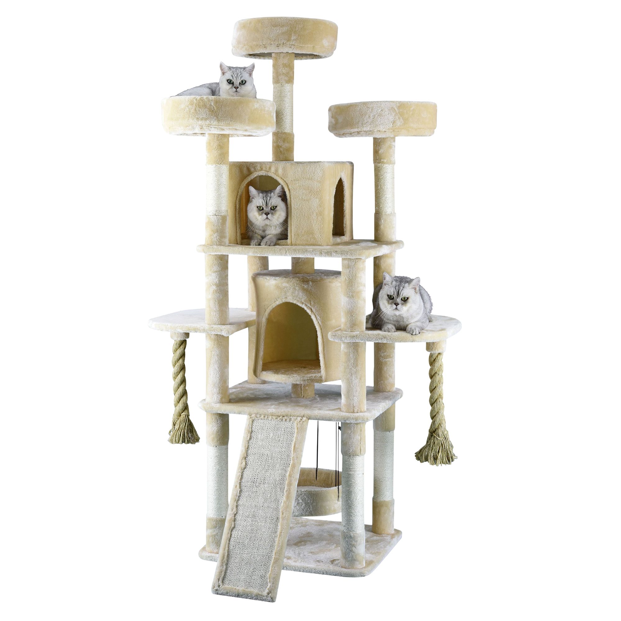 Go Pet Club 70 Jungle Rope Cat tree House with Sisal Covered Scratchers