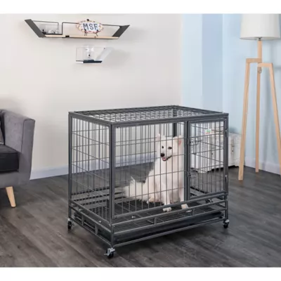 Go Pet Club Heavy Duty Stackable Cat Dog Crate with Divider