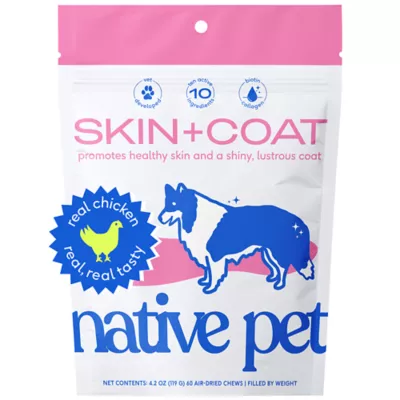 Native Pet Skin Coat Chews with Omega 3 Skin Coat Supplement for Dogs