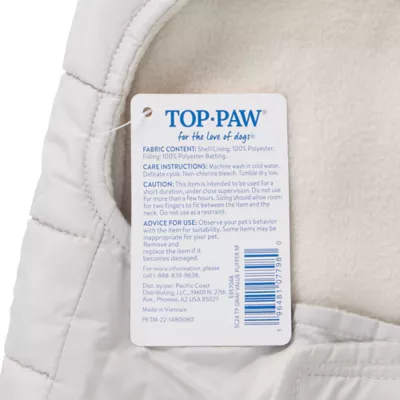 Product Top Paw Adjustable Dog Puffer Jacket