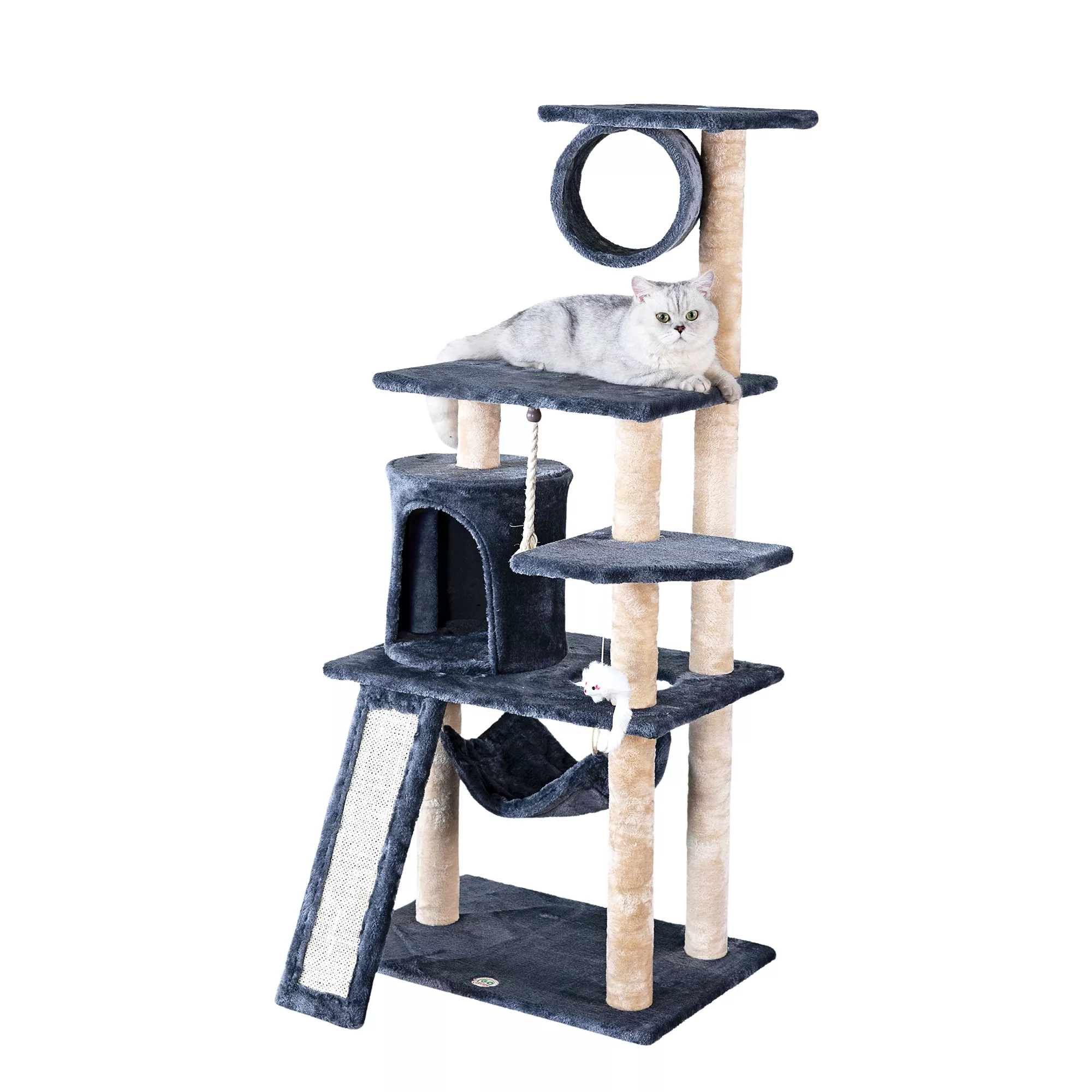 Go Pet Club 53" Kitten Cat Tree Condo with Scratching Board