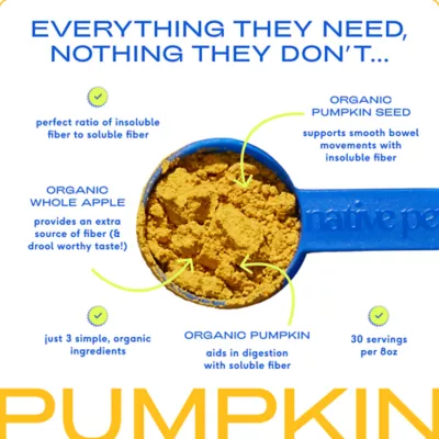Product Native Pet Organic Pumpkin Fiber Powder Digestive Supplement for Dogs