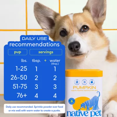 Product Native Pet Organic Pumpkin Fiber Powder Digestive Supplement for Dogs
