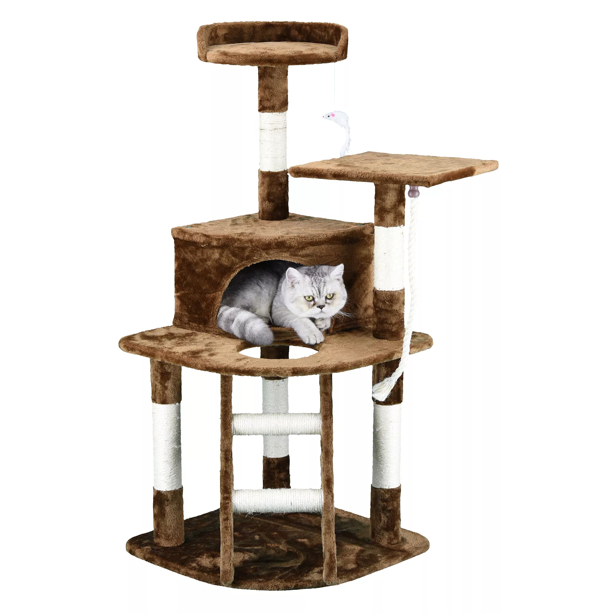 Go Pet Club 49" Economical Cat Tree Condo with Sisal Covered Posts