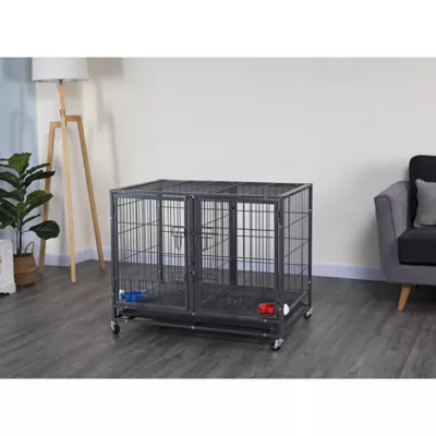 Product Go Pet Club Heavy Duty Stackable Cat/Dog Crate with Divider
