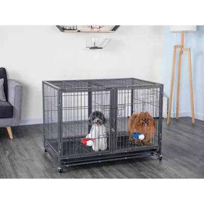 Product Go Pet Club Heavy Duty Stackable Cat/Dog Crate with Divider