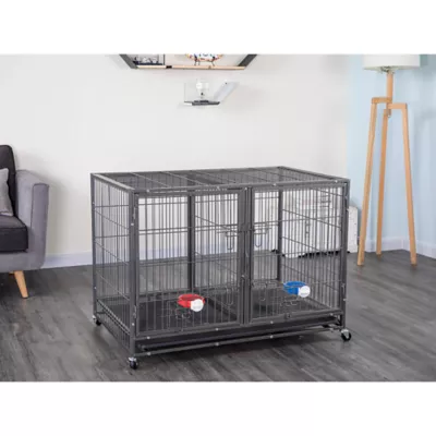 Product Go Pet Club Heavy Duty Stackable Cat/Dog Crate with Divider