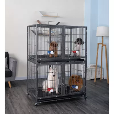 Product Go Pet Club Heavy Duty Stackable Cat/Dog Crate with Divider