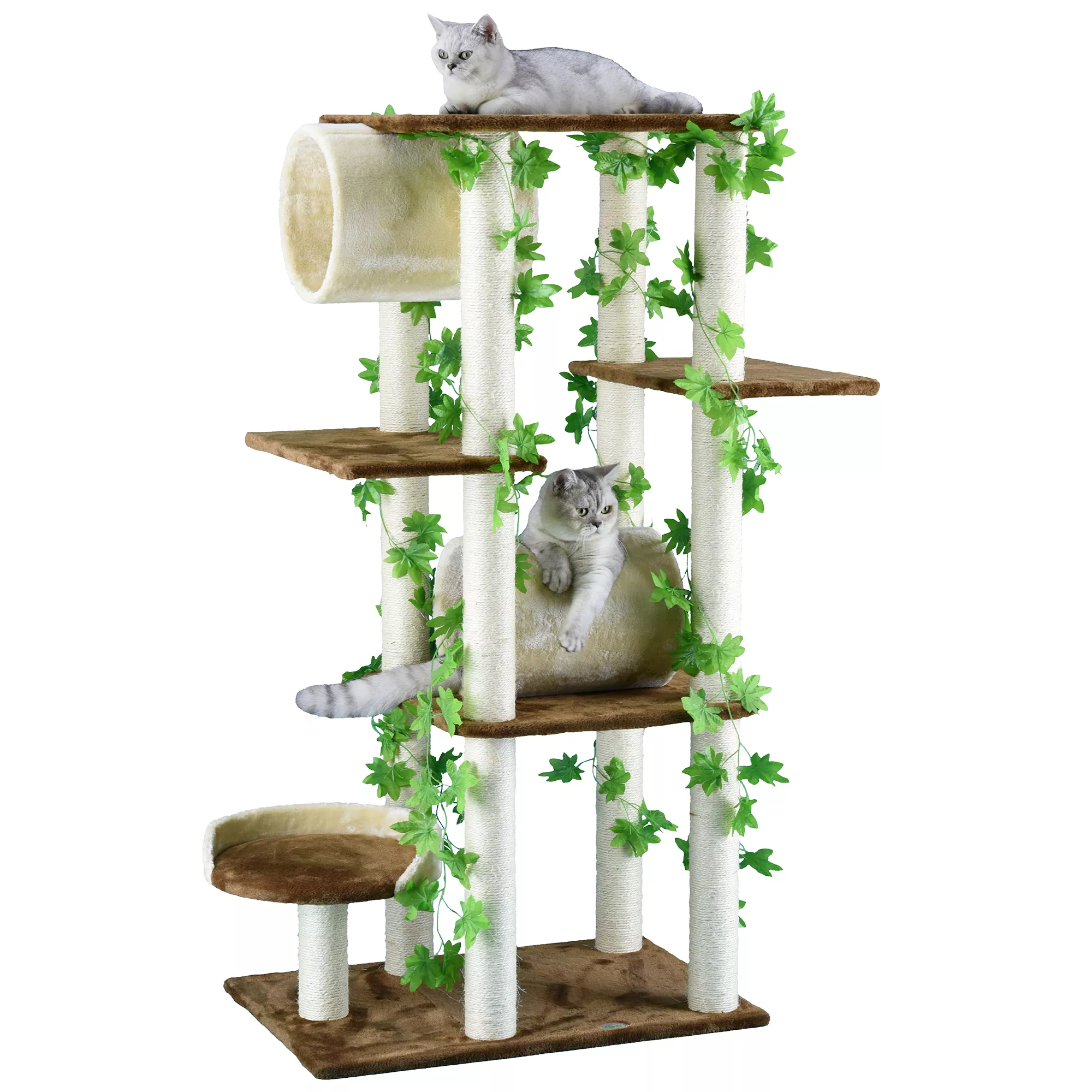 Go Pet Club 56" Forest Cat Tree House Furniture with Leaves