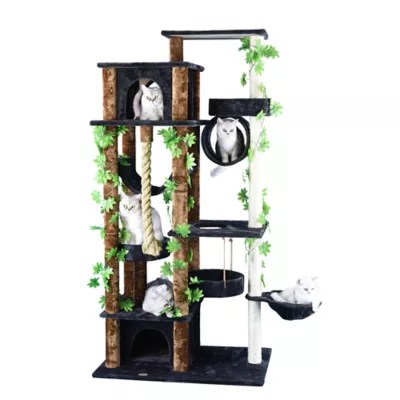 Go Pet Club 70 Forest Cat Tree House Furniture with Leaves