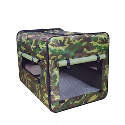 Product Go Pet Club Camo Portable Soft Crate