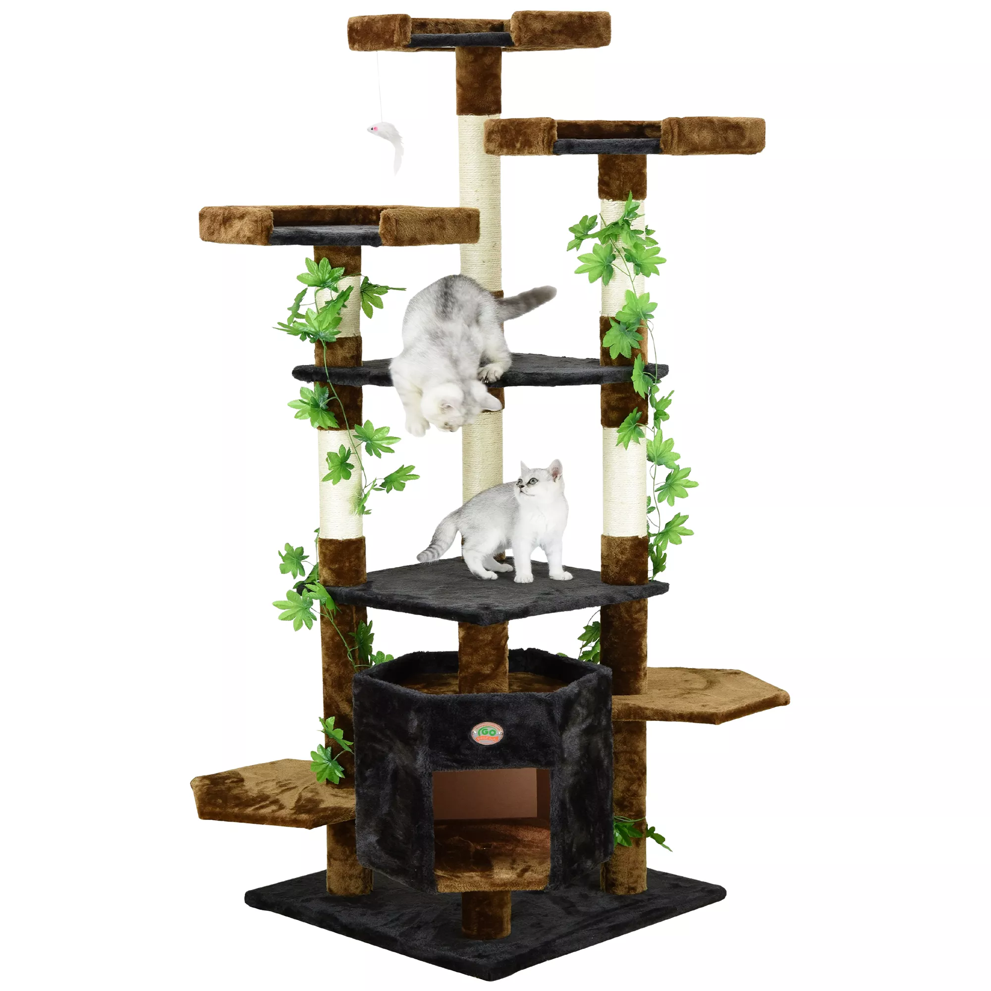 Go Pet Club 67" Forest Cat Tree with Leaves