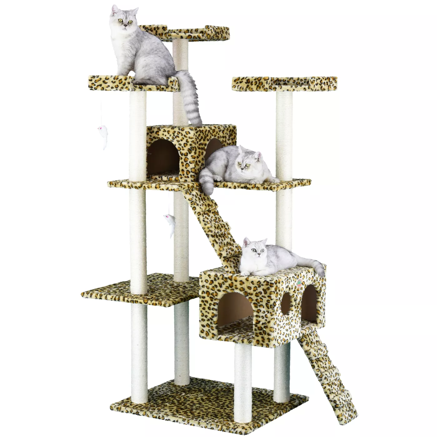 Go Pet Club 72 IN Leopard Print Classic Cat Tree