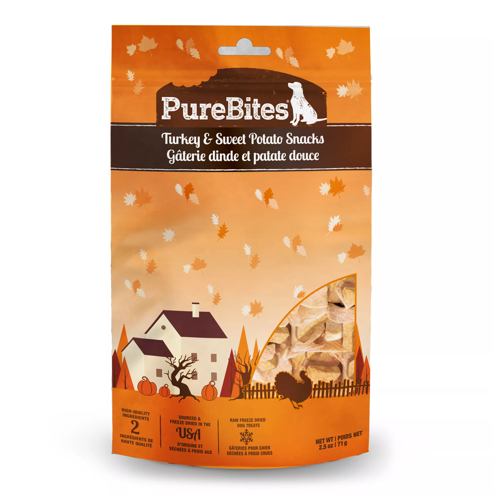 Purebites Freeze-Dried Fall Dog Treats - Turkey & Sweet Potato