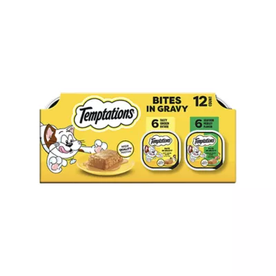 Temptations™ Bites In Gravy Adult Wet Cat Food - Variety Pack, Chicken and Seafood, 12 Ct, 42 - Image 1