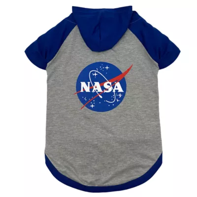 Pets First NASA Logo Hoodie Dog Tee Shirt - Image 1