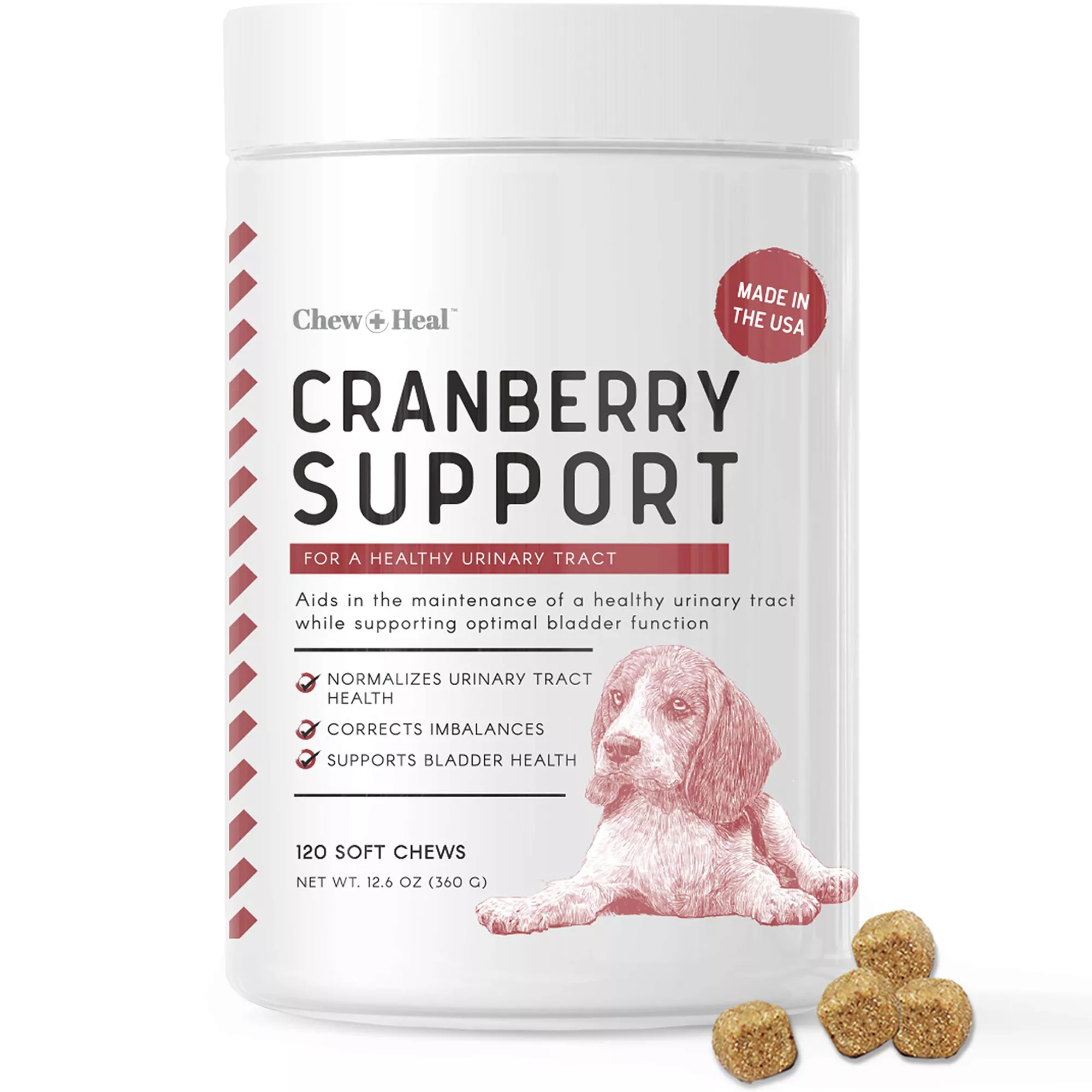 Chew + Heal Cranberry Support Urinary Tract Supplement for Dogs